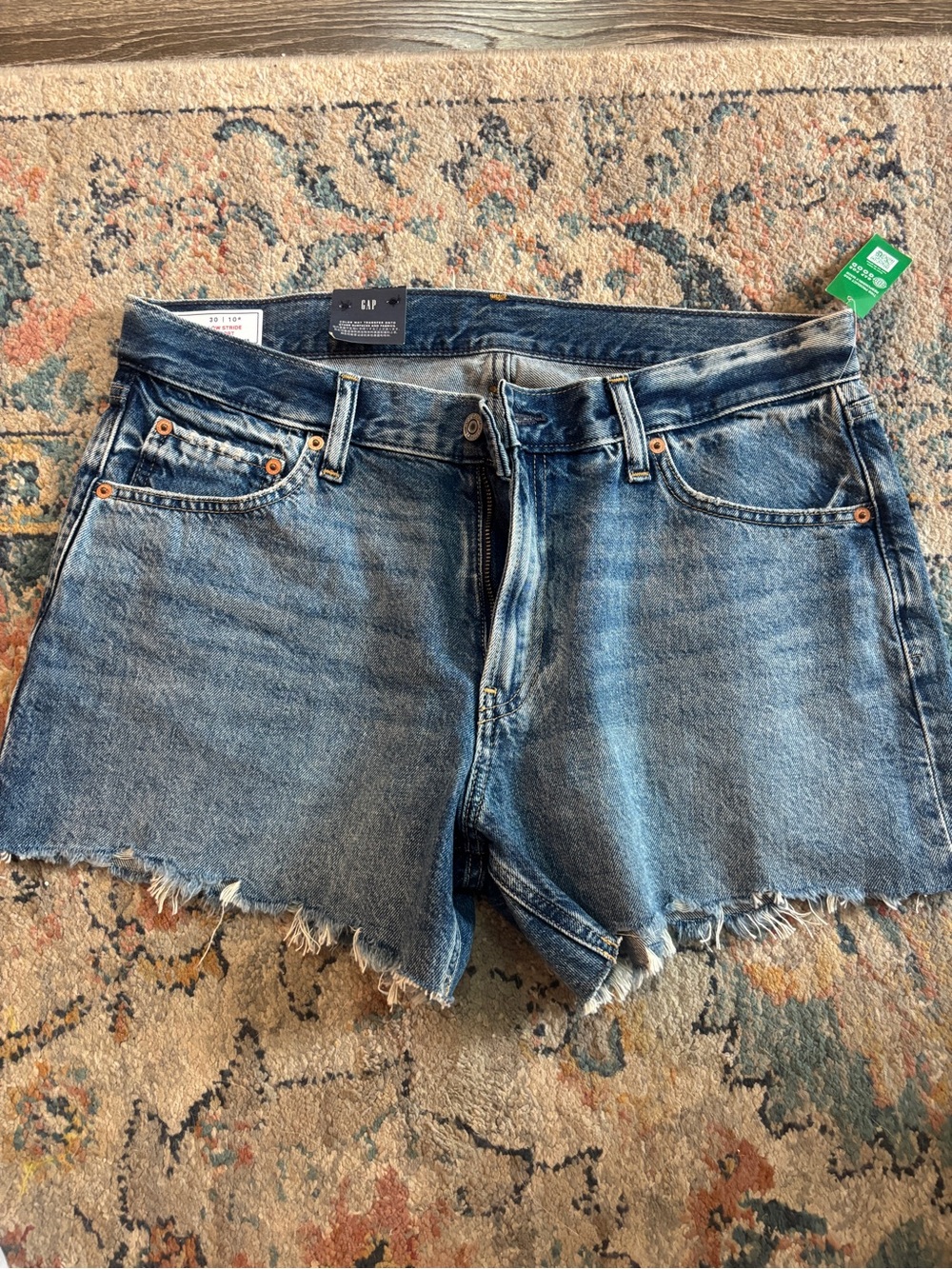 GAP Faded Blue High-Rise Denim Cutoff Shorts